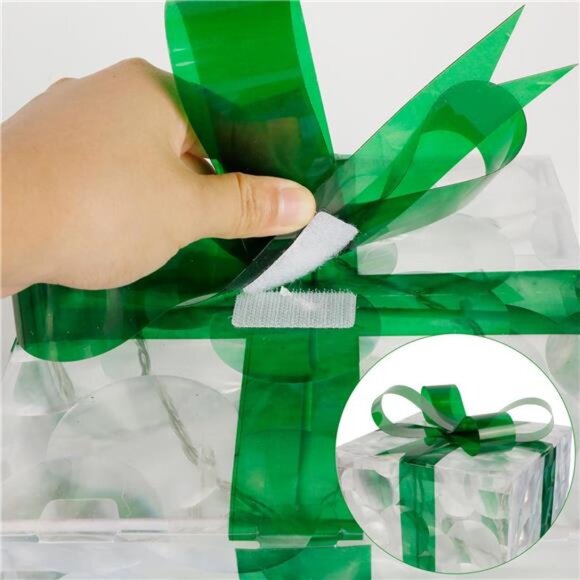 Set of 3 Lighted Gift Boxes Christmas Decorations, 60 LED Transparent - Picture 3 of 7